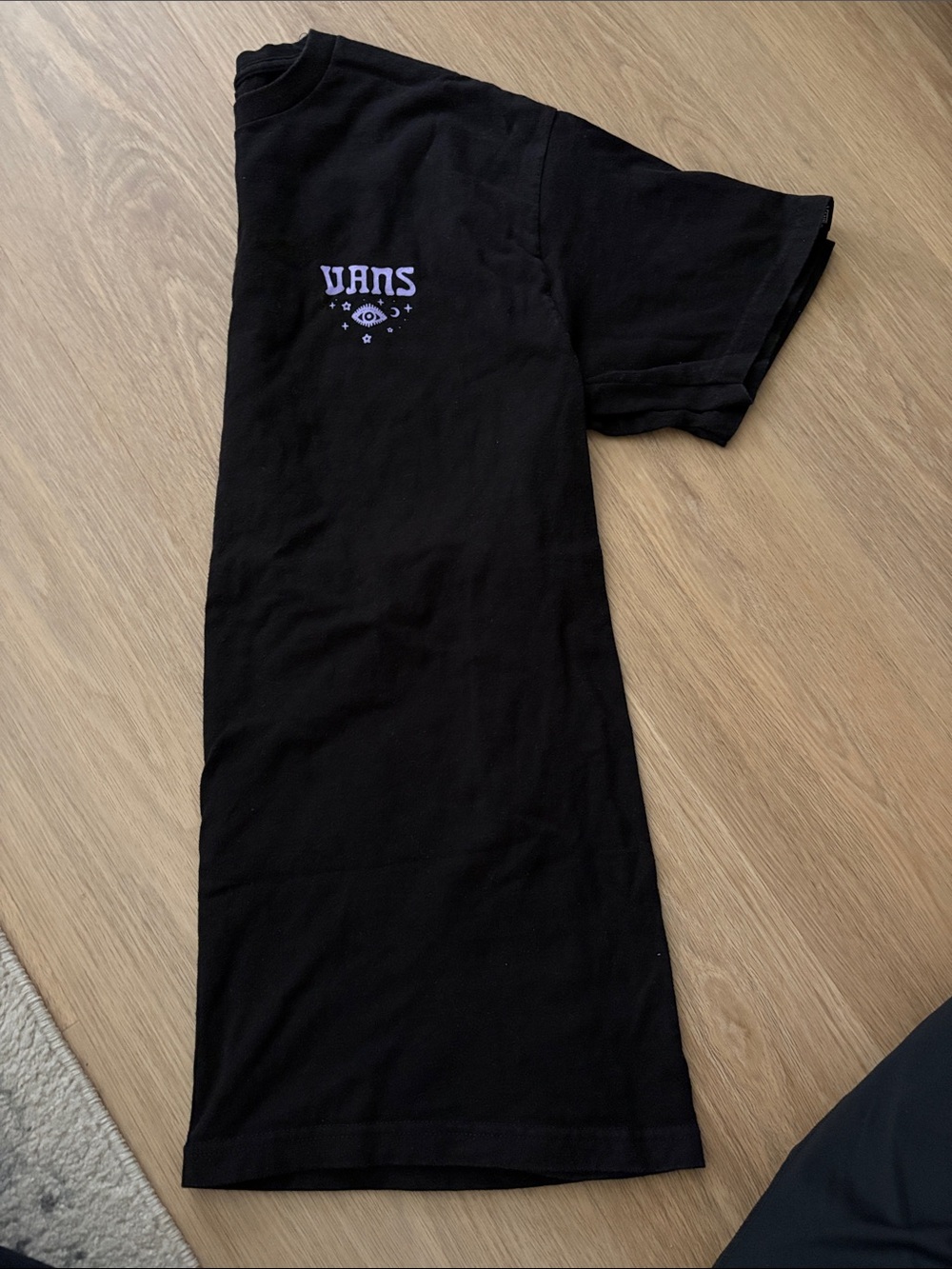Vans Black Tee with Lavender Eye Logo